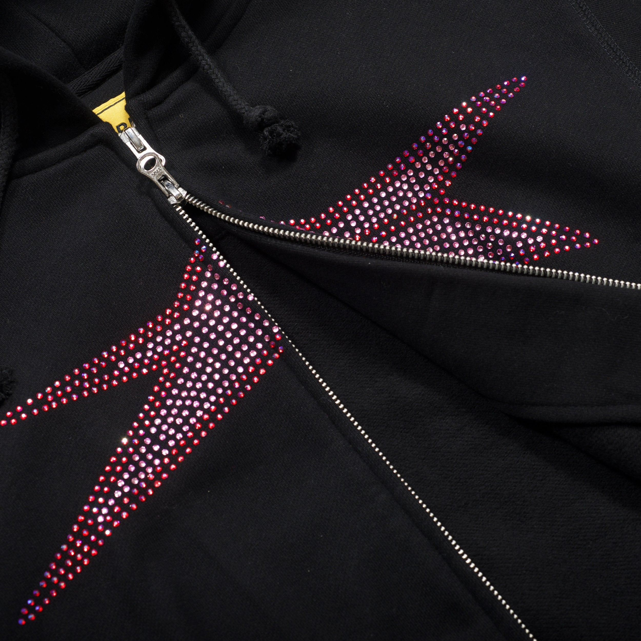 Carpet Bizarro Rhinestone Zip Up Hoodie - Black - KCDC Skateshop