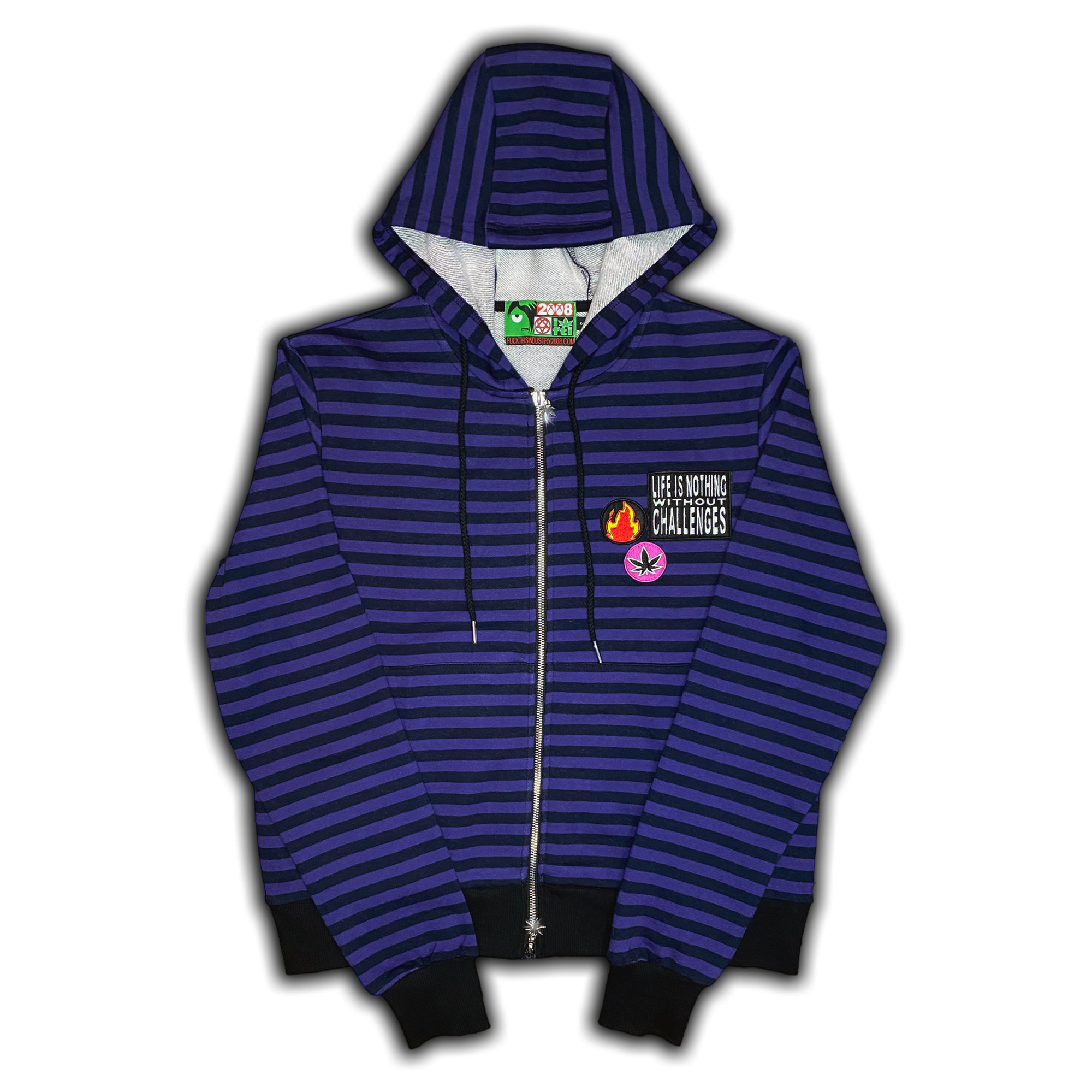 FTI Stripe Zip Up Sweatshirt Orchard Skateshop