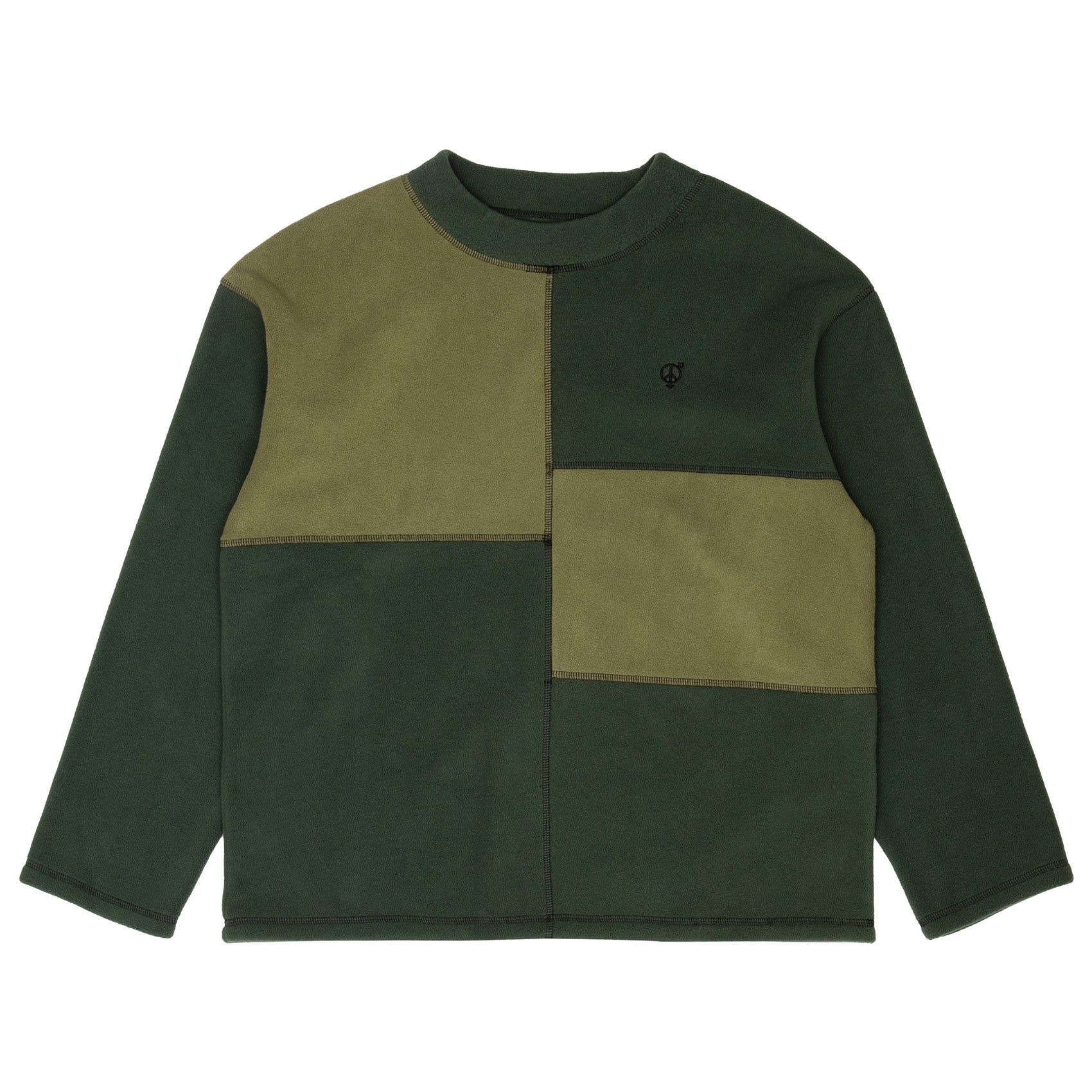 Sexhippies Box Fleece Mock Neck Green