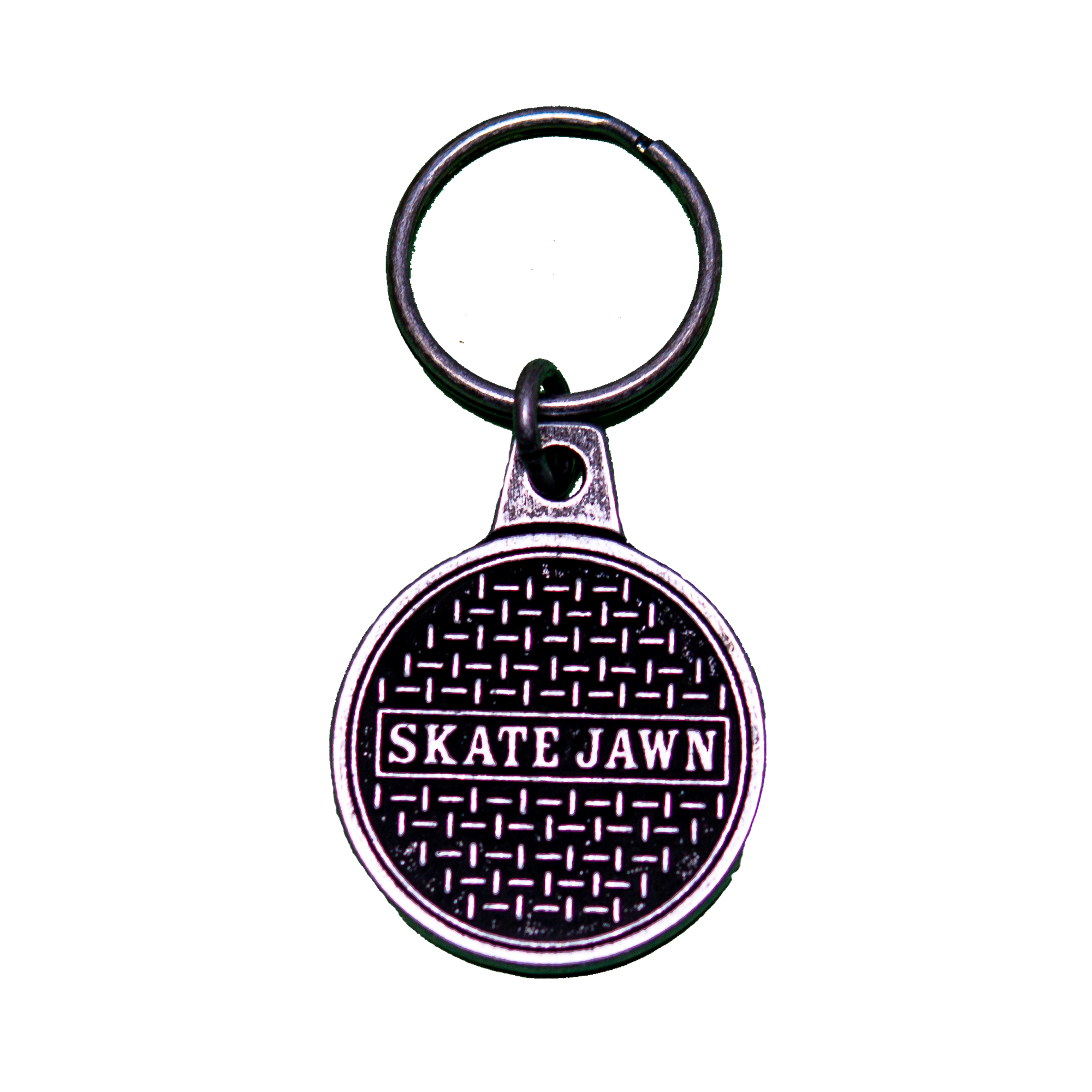 Skate Jawn Sewer Cap Metal Keychain