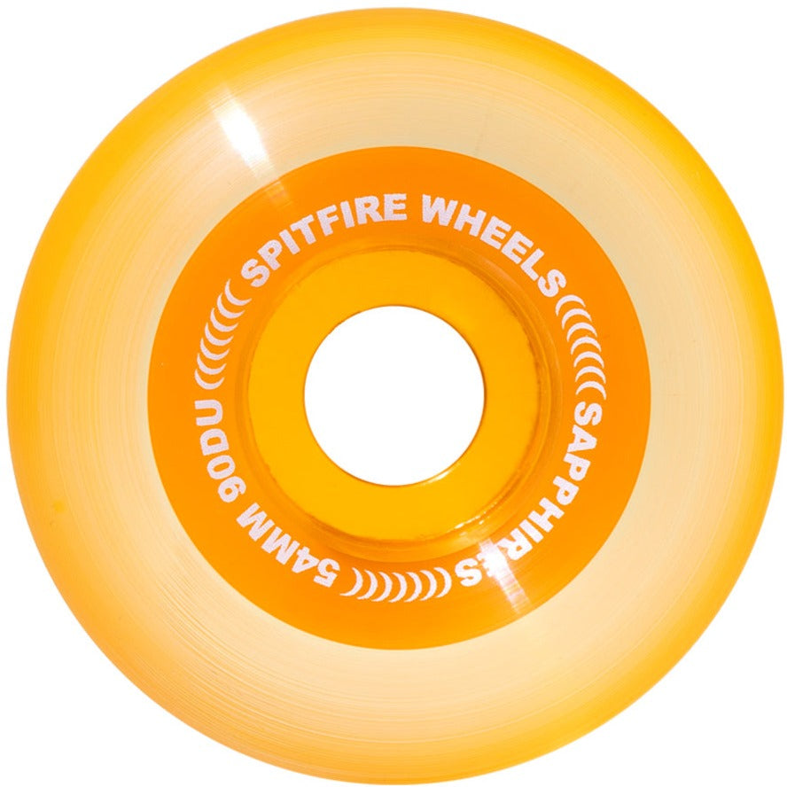 SPITFIRE SAPPHIRES 90D スケートボードウィール 54mm Spitfire Sapphire Clear Orange Wheels 90D 54mm - Orchard Skateshop
