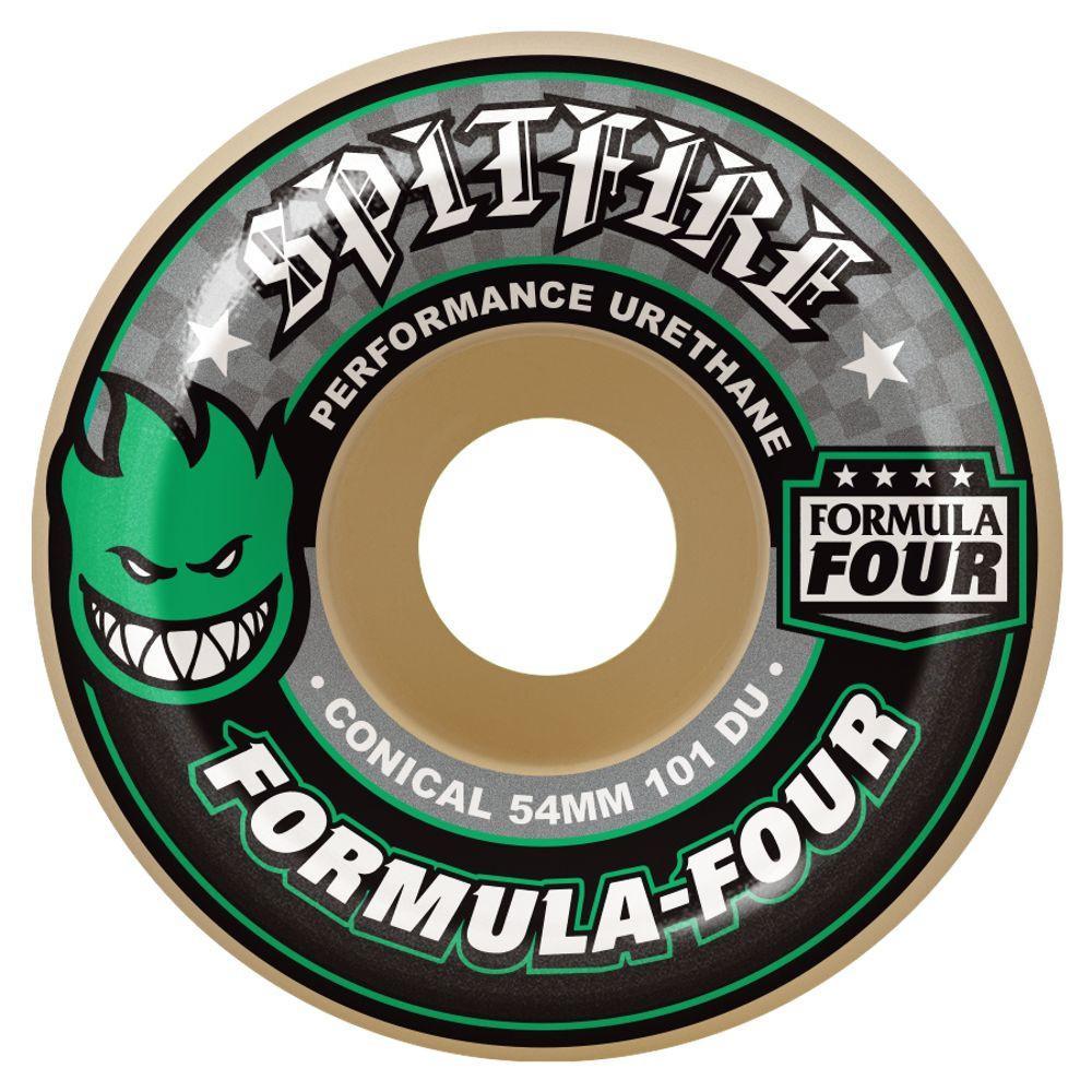 Spitfire Wheels Formula Four F4 Conical Green Print 101D