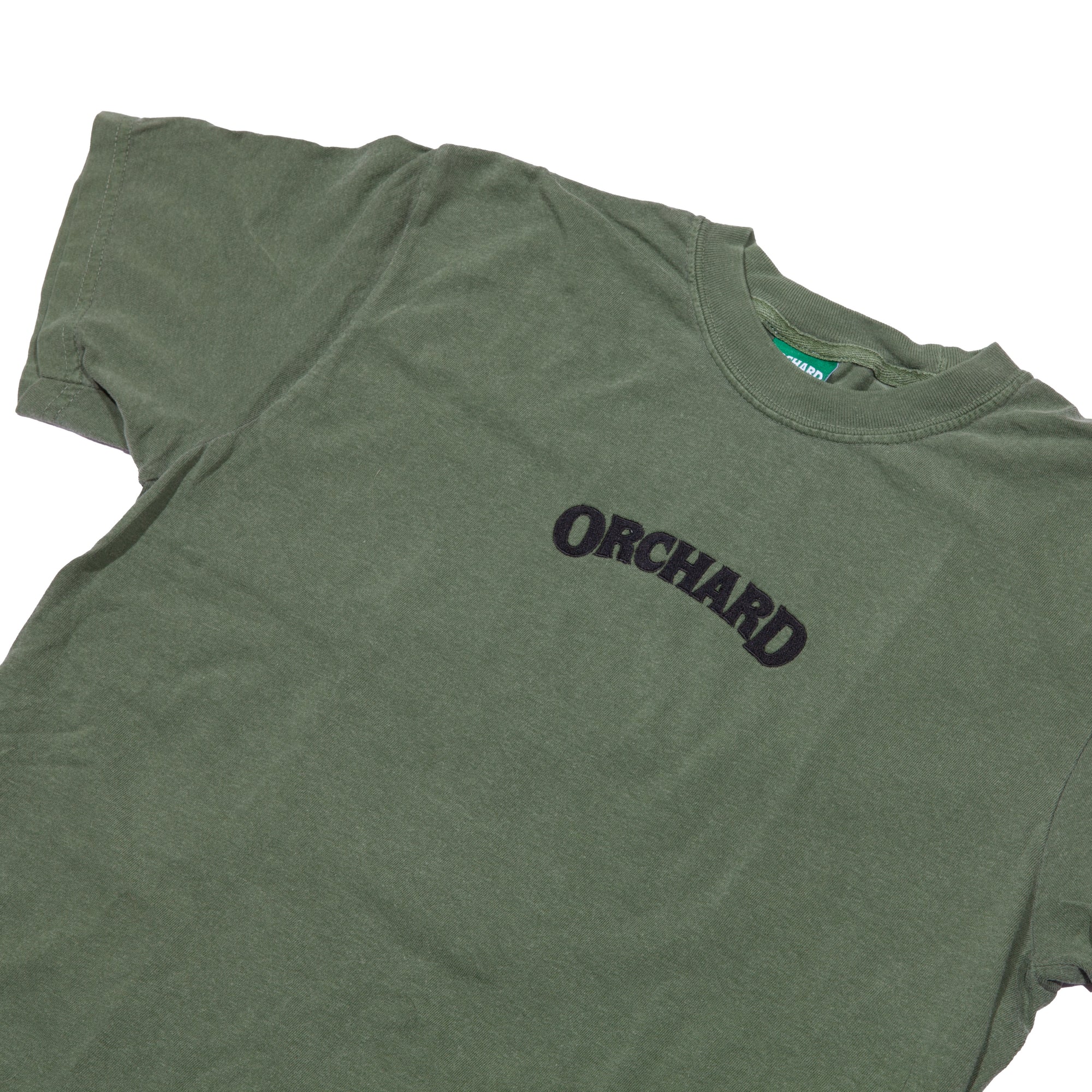 Orchard Embroidered Text Logo Tee Hemp/Black Garment Dyed