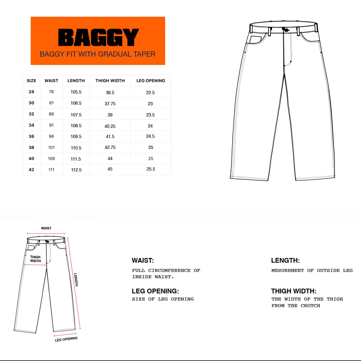 Butter Goods Lock Baggy Denim Jeans Flat Black - Orchard