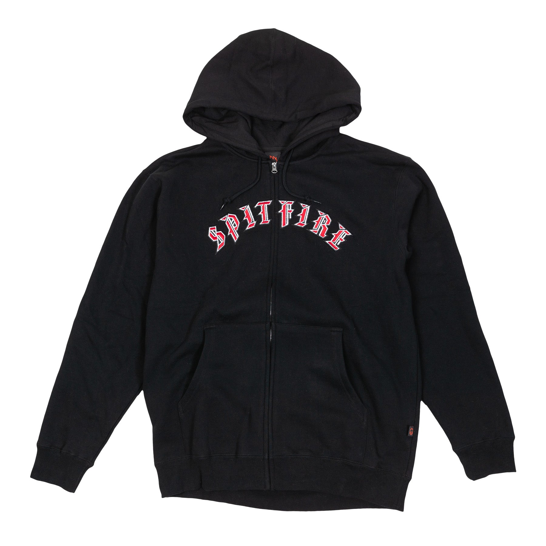 Spitfire Old English Embroidered Zip Hoodie Black/Red/White