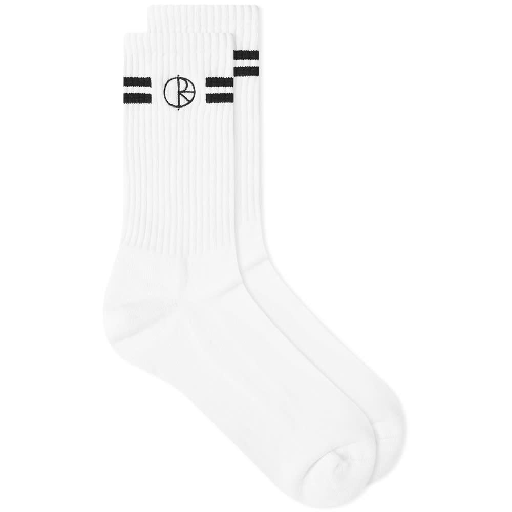 Polar Skate Co. Stroke Logo Socks White