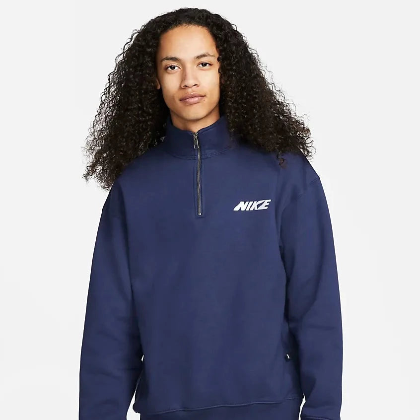 Nike SB 1 2 Zip Fleece Skate Pullover Midnight Navy