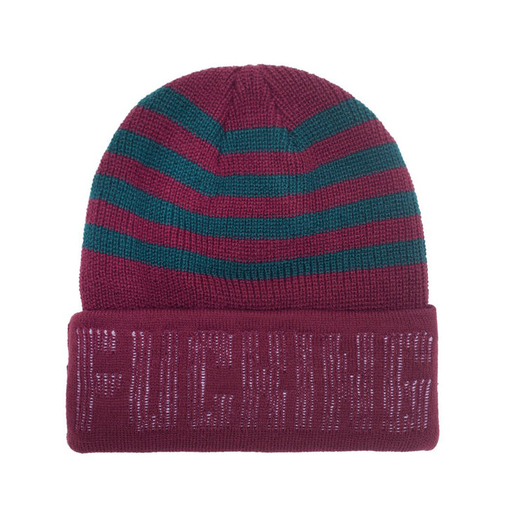 Fucking Awesome FA Striped Cuff Beanie Maroon/Green