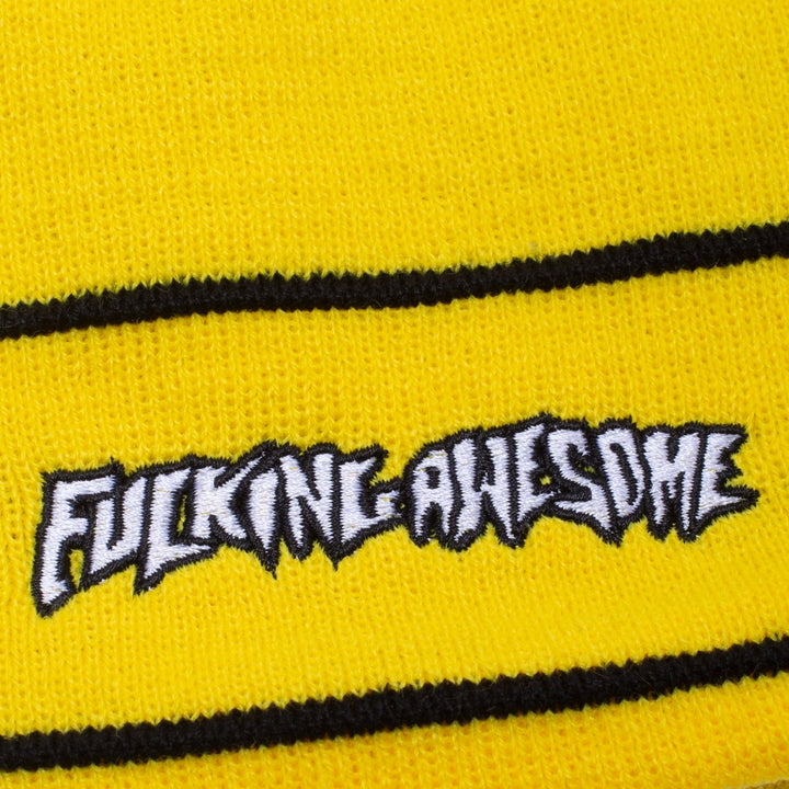 Fucking Awesome Little Stamp Stripe Cuff Beanie Yellow/Black