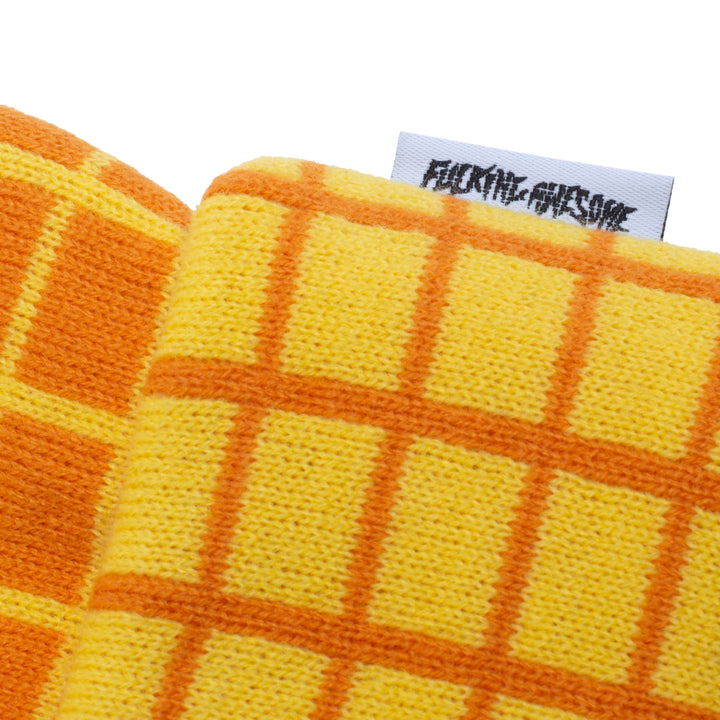 Fucking Awesome Checker Block Cuff Beanie Orange/Yellow