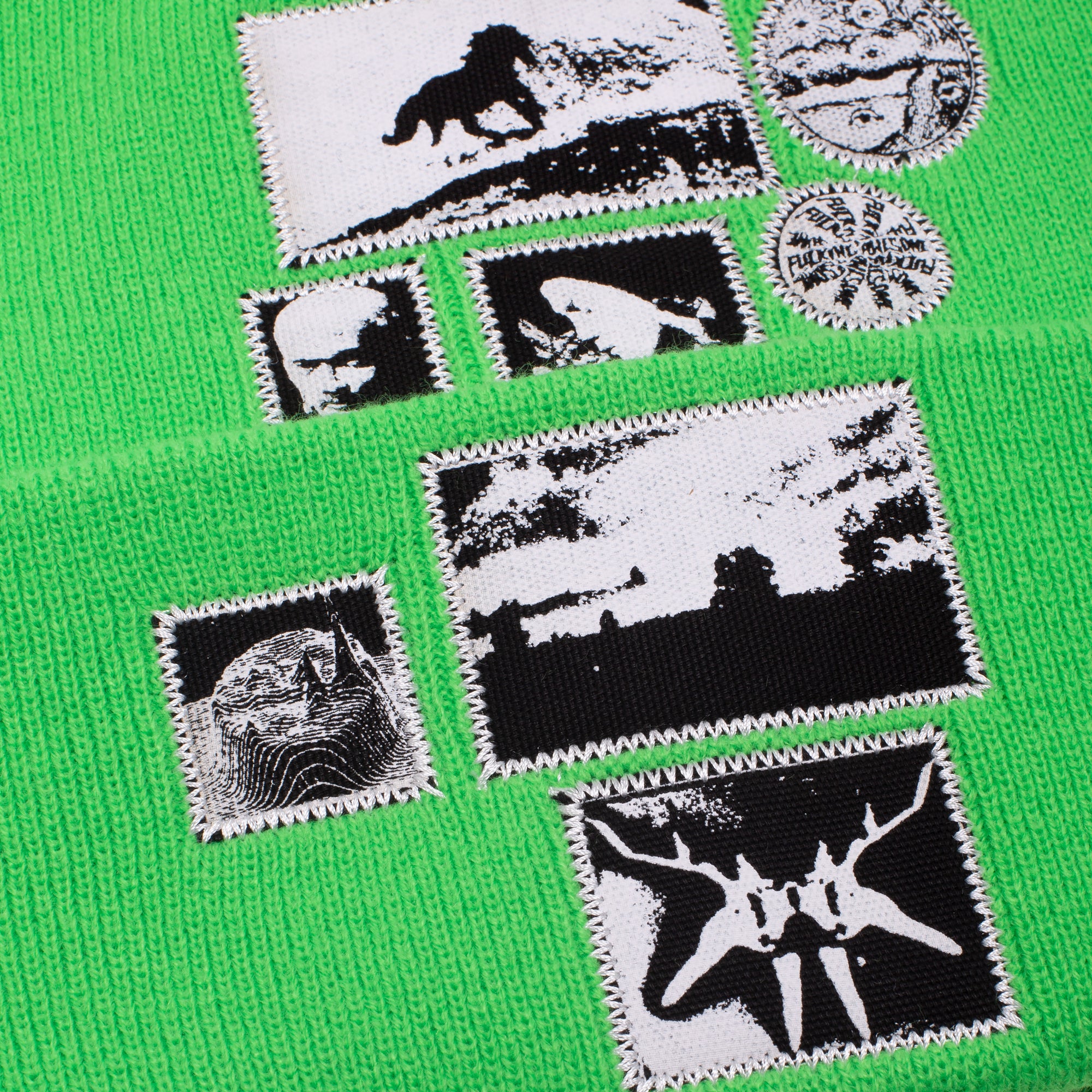 Fucking Awesome Spider Patch Cuff Beanie Neon Green