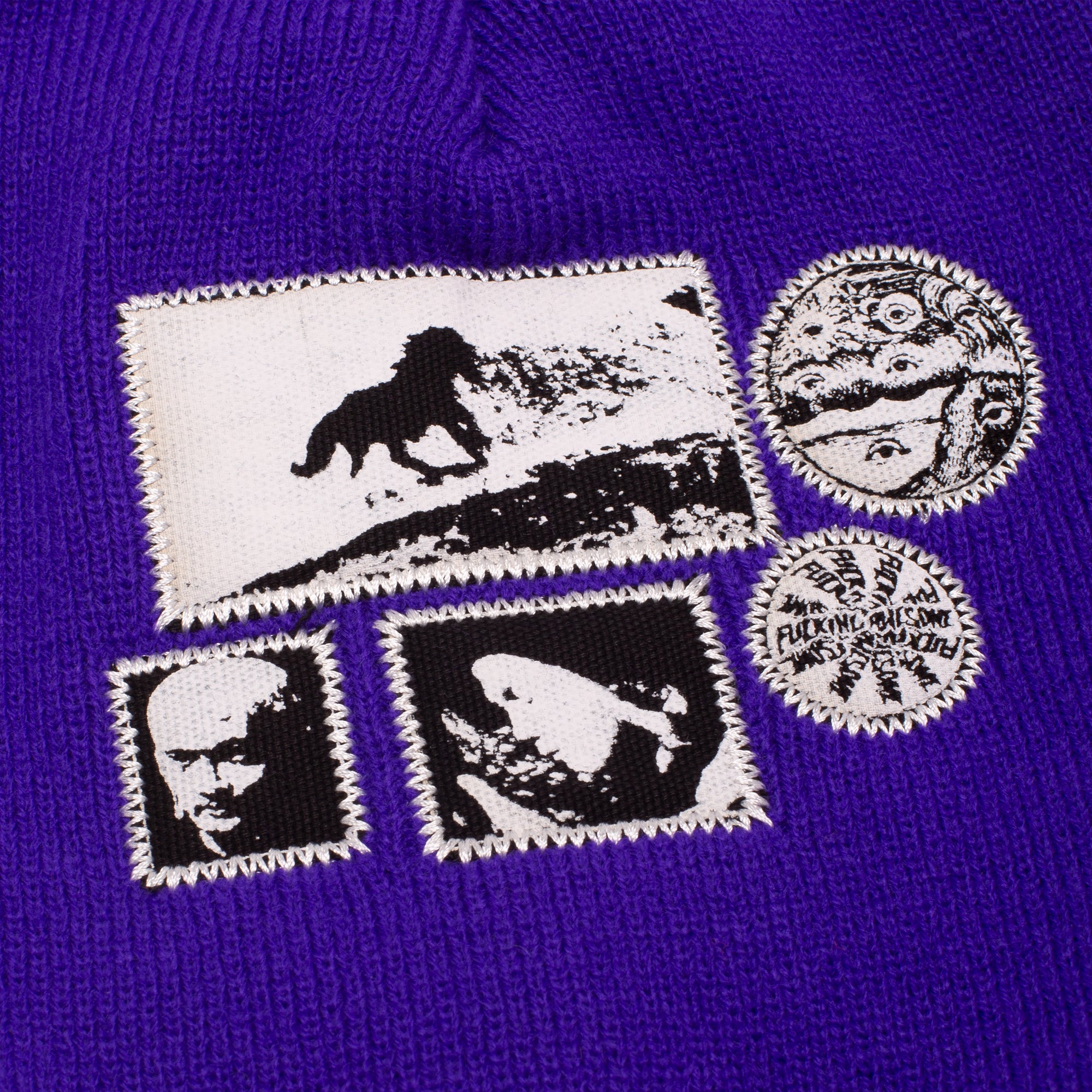 Fucking Awesome Spider Patch Cuff Beanie Purple
