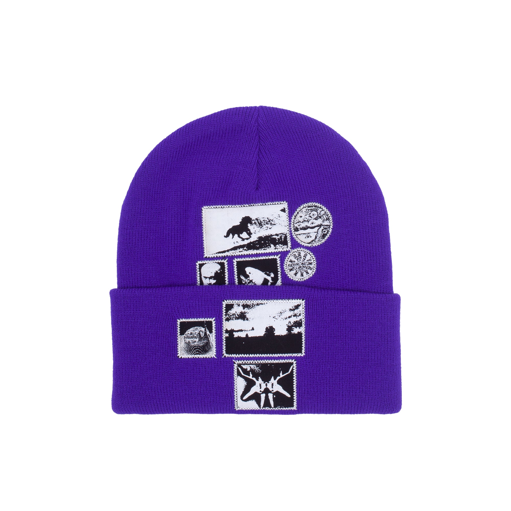 Fucking Awesome Spider Patch Cuff Beanie Purple