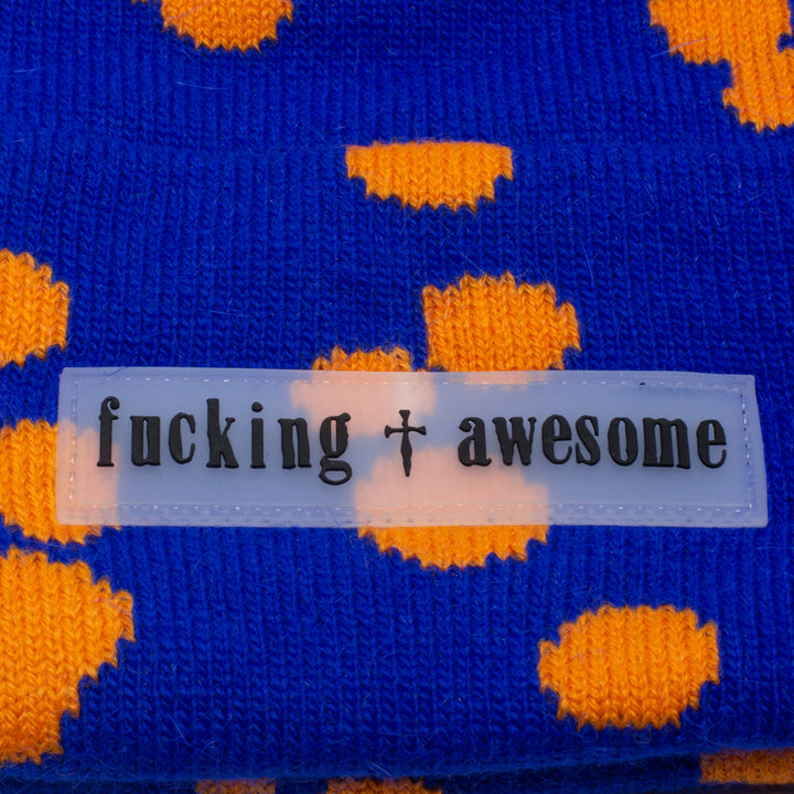 Fucking Awesome Splat Cuff Beanie Blue/Orange