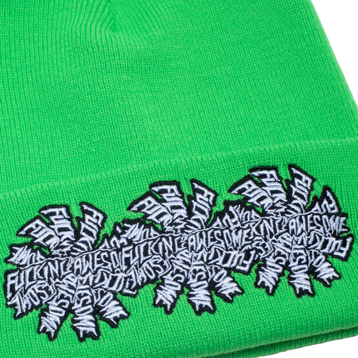 Fucking Awesome Three Spiral Cuff Beanie Neon Green