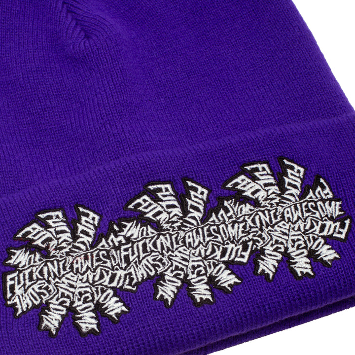 Fucking Awesome Three Spiral Cuff Beanie Purple