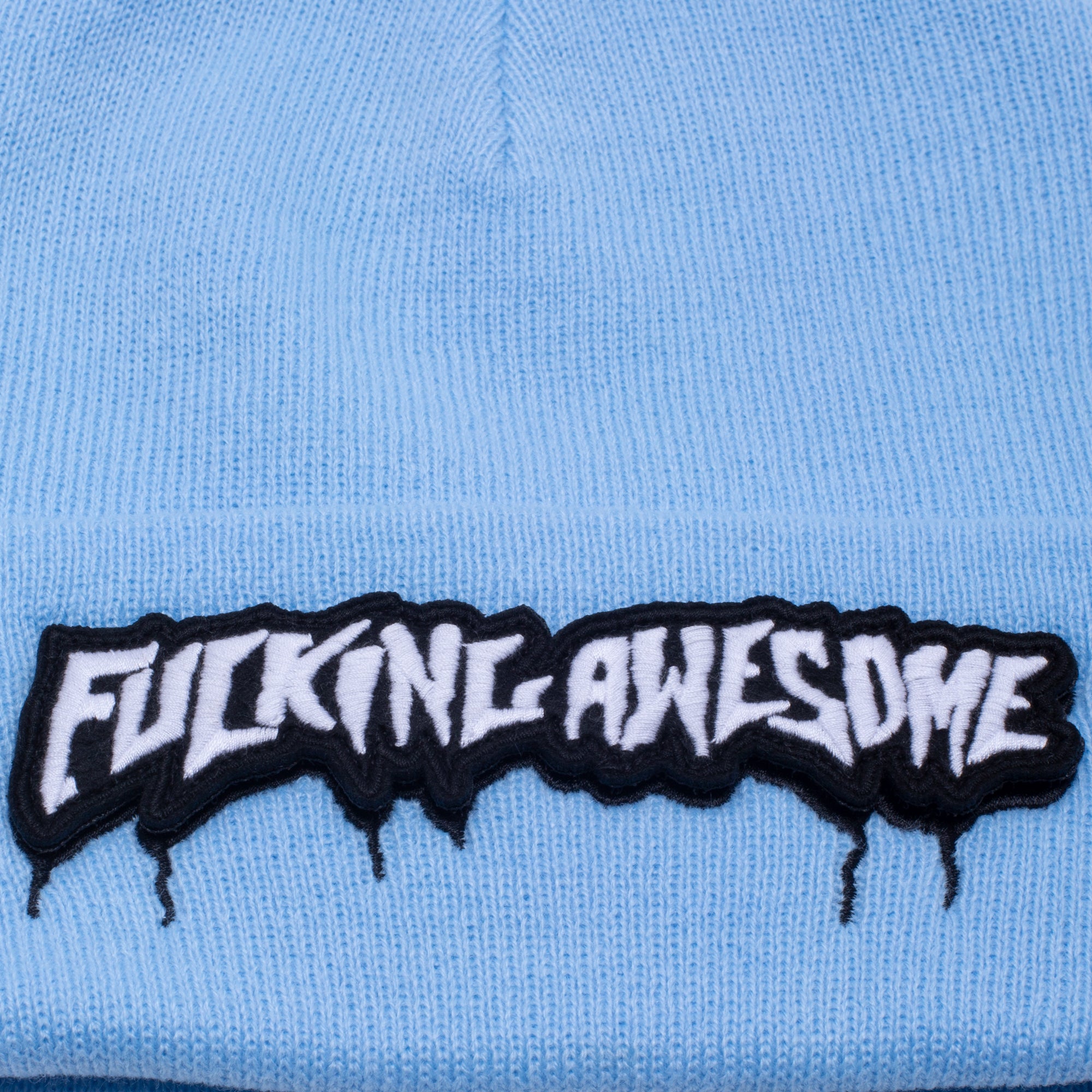 Fucking Awesome Velcro Stamp Cuff Beanie Light Blue