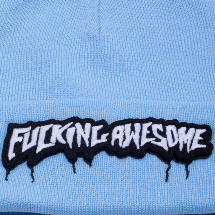 Fucking Awesome Velcro Stamp Cuff Beanie Light Blue