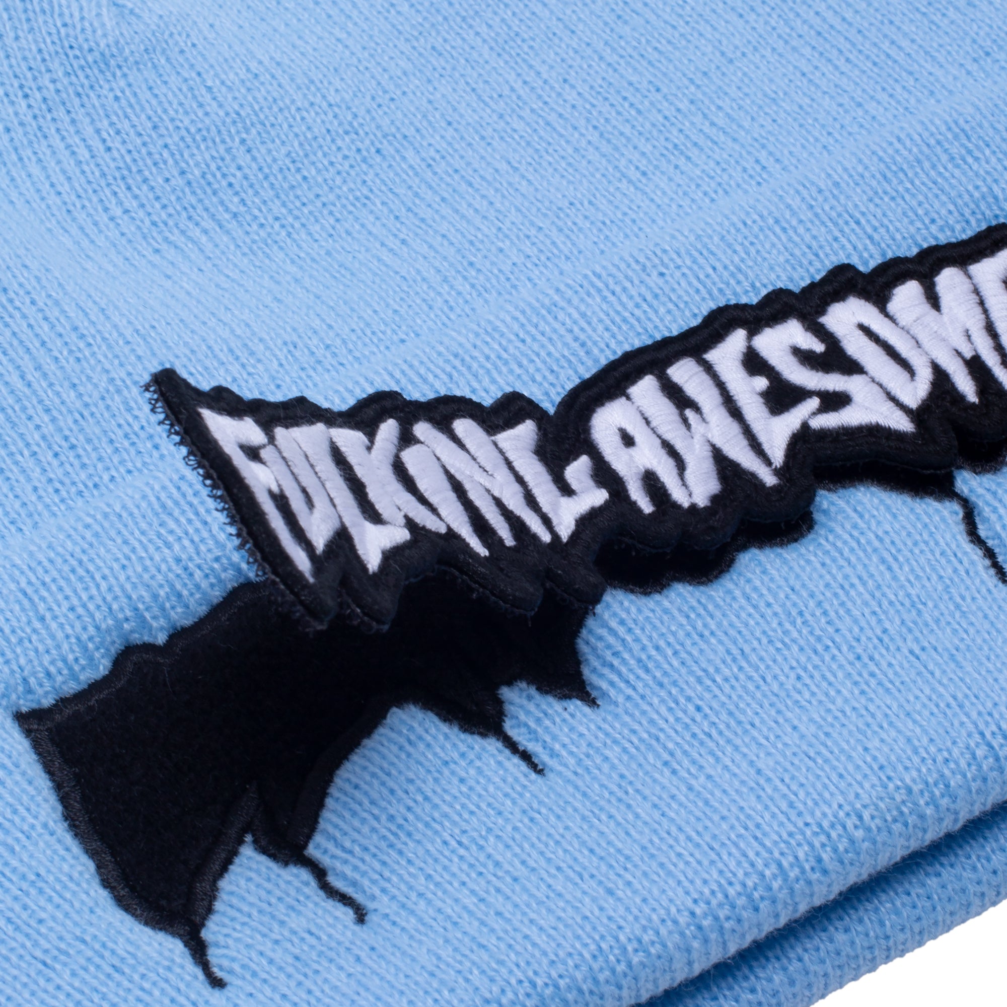 Fucking Awesome Velcro Stamp Cuff Beanie Light Blue