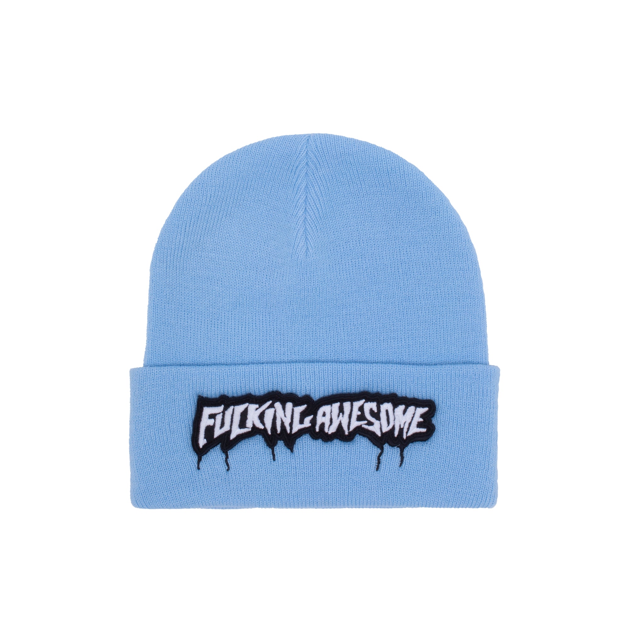 Fucking Awesome Velcro Stamp Cuff Beanie Light Blue