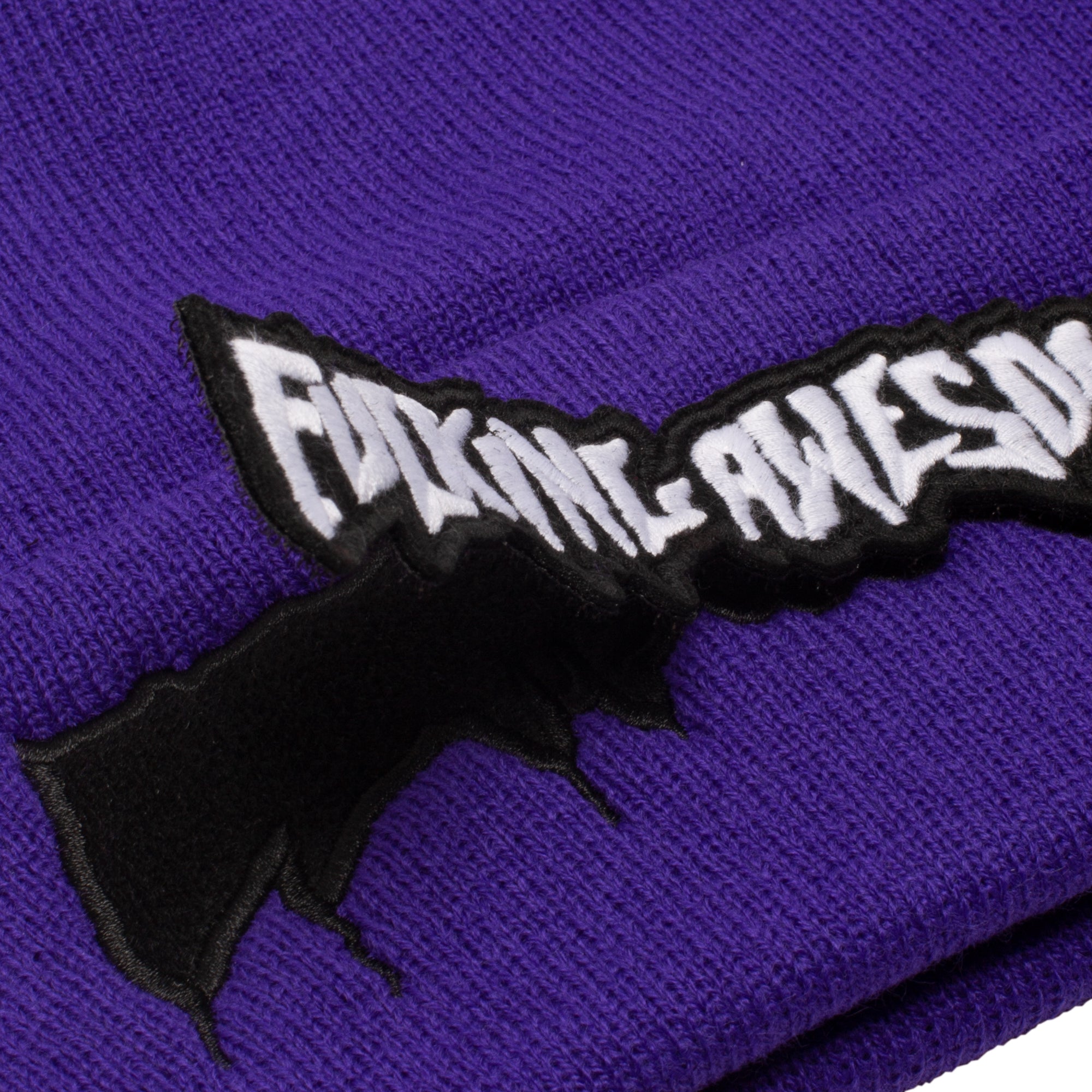 Fucking Awesome Velcro Stamp Cuff Beanie Purple