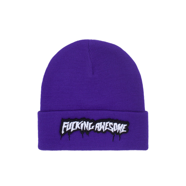 Fucking Awesome Velcro Stamp Cuff Beanie Purple