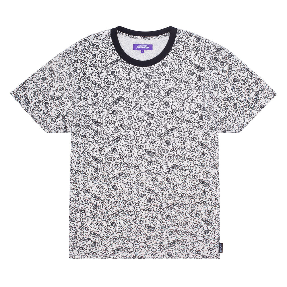 Fucking Awesome Flower Face Ringer Tee Ivory