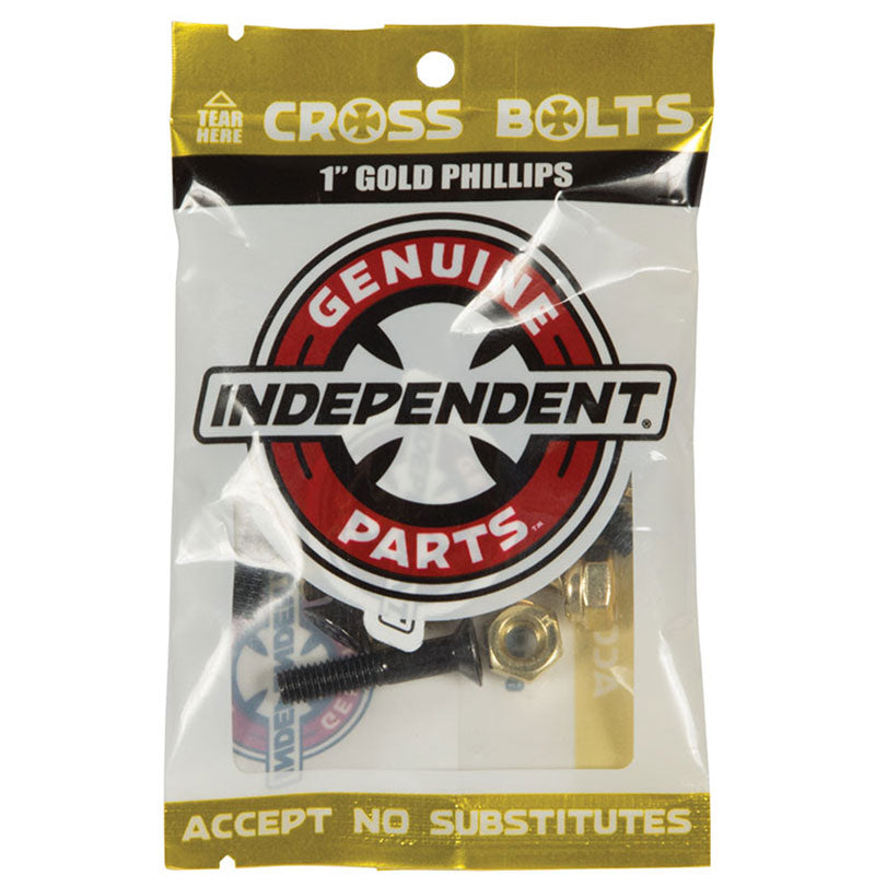 Independent Genuine Parts Black/Gold Hardware Phillips 1"