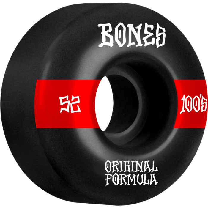 Bones Wheels 100's OG Formula #14 V4 Wide Black 52mm