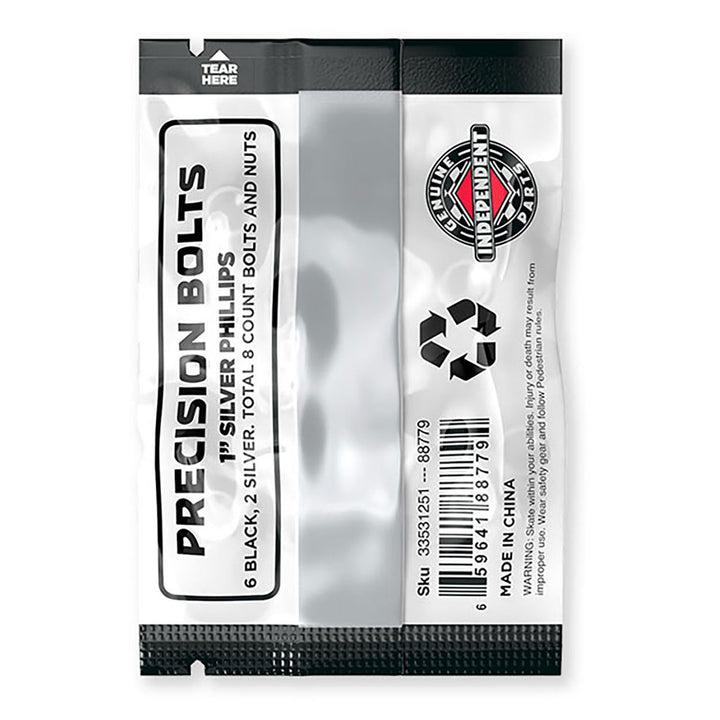 Independent Genuine Parts Black/Silver Hardware Phillips 1''