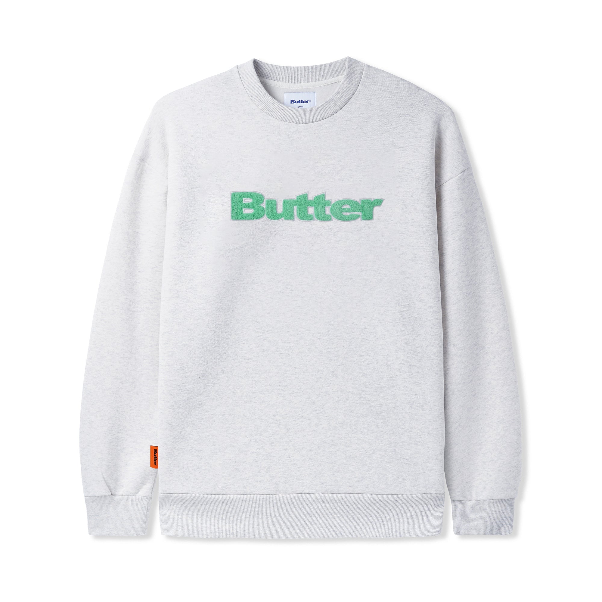 Butter Goods Chenille Applique Crewneck Sweatshirt Ash Grey