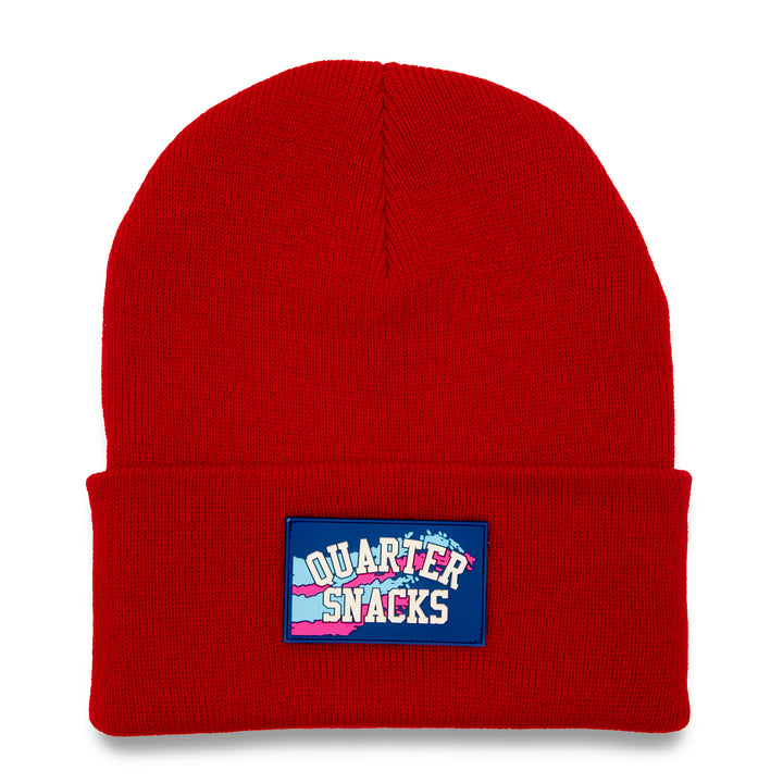 Quartersnacks Rubber Label Beanie Red