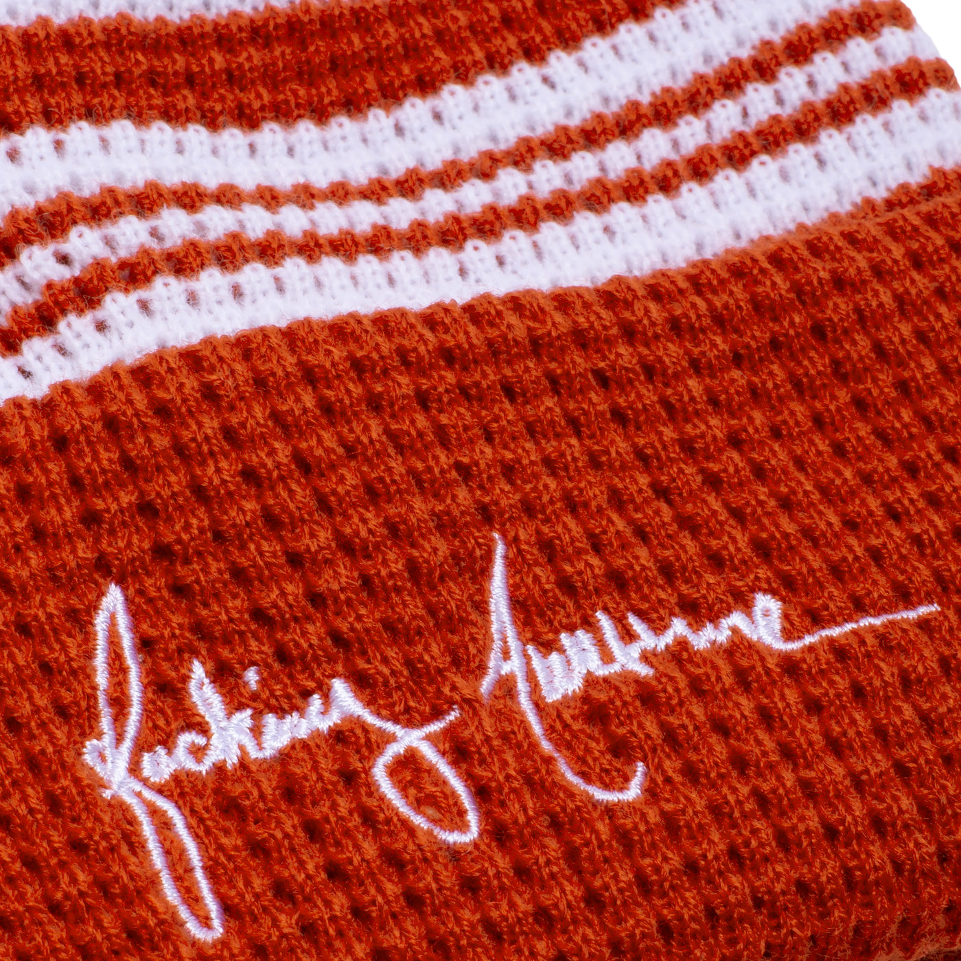 Fucking Awesome Cursive Waffle Cuff Beanie Orange