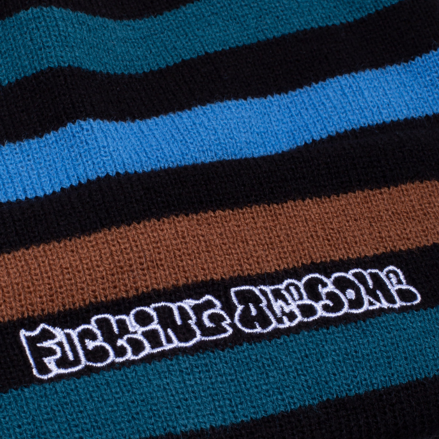 Fucking Awesome Wanto Striped Cuff Beanie Black