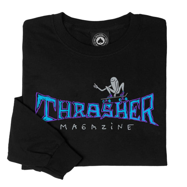 80s THRASHER GONZ Tシャツ　FADE BLACK サイズL スラッシャー THRASHER Tシャツ GONZ T-SHIRT ブラック NO126
