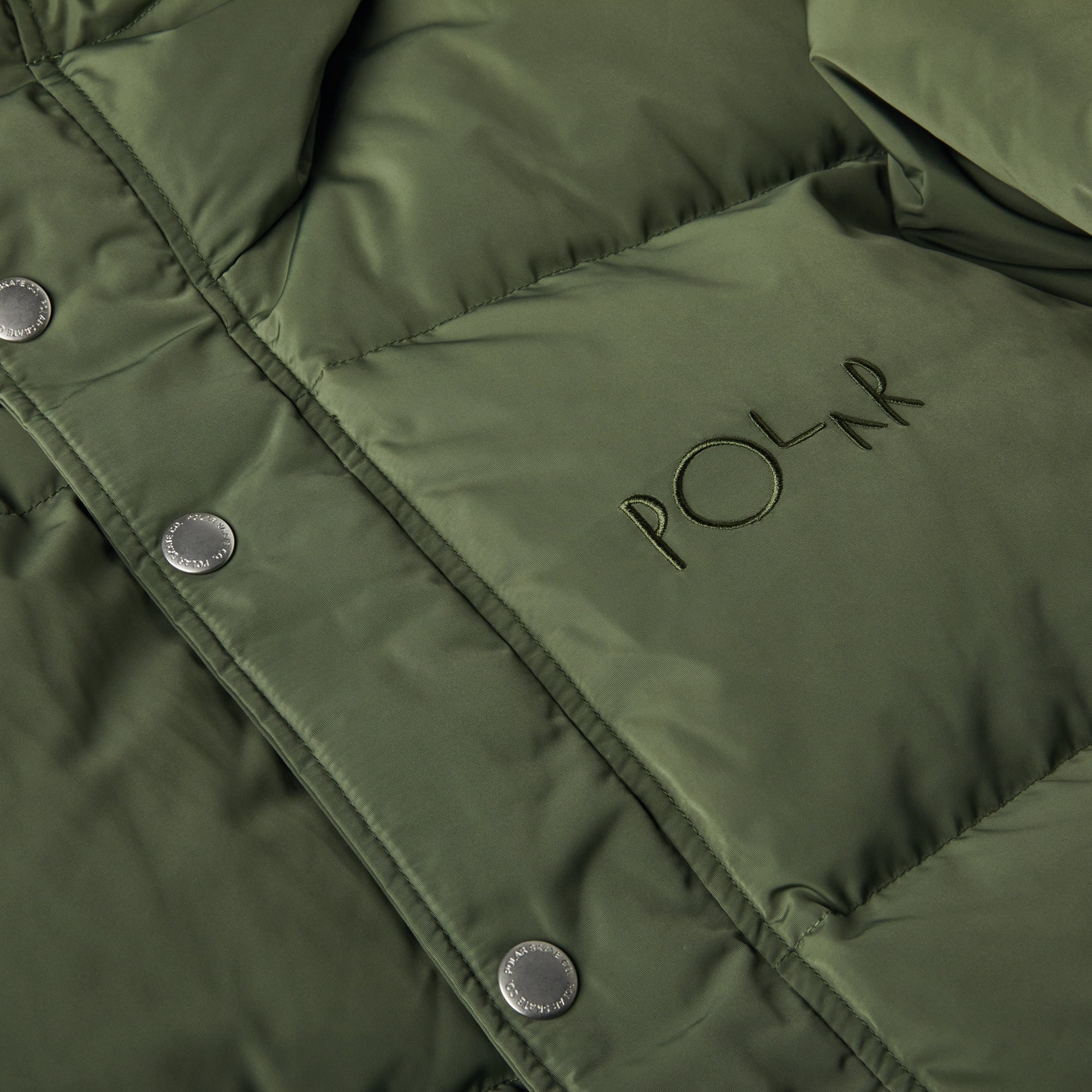 Polar Skate Co. Hood Puffer Light Olive - Orchard Skateshop