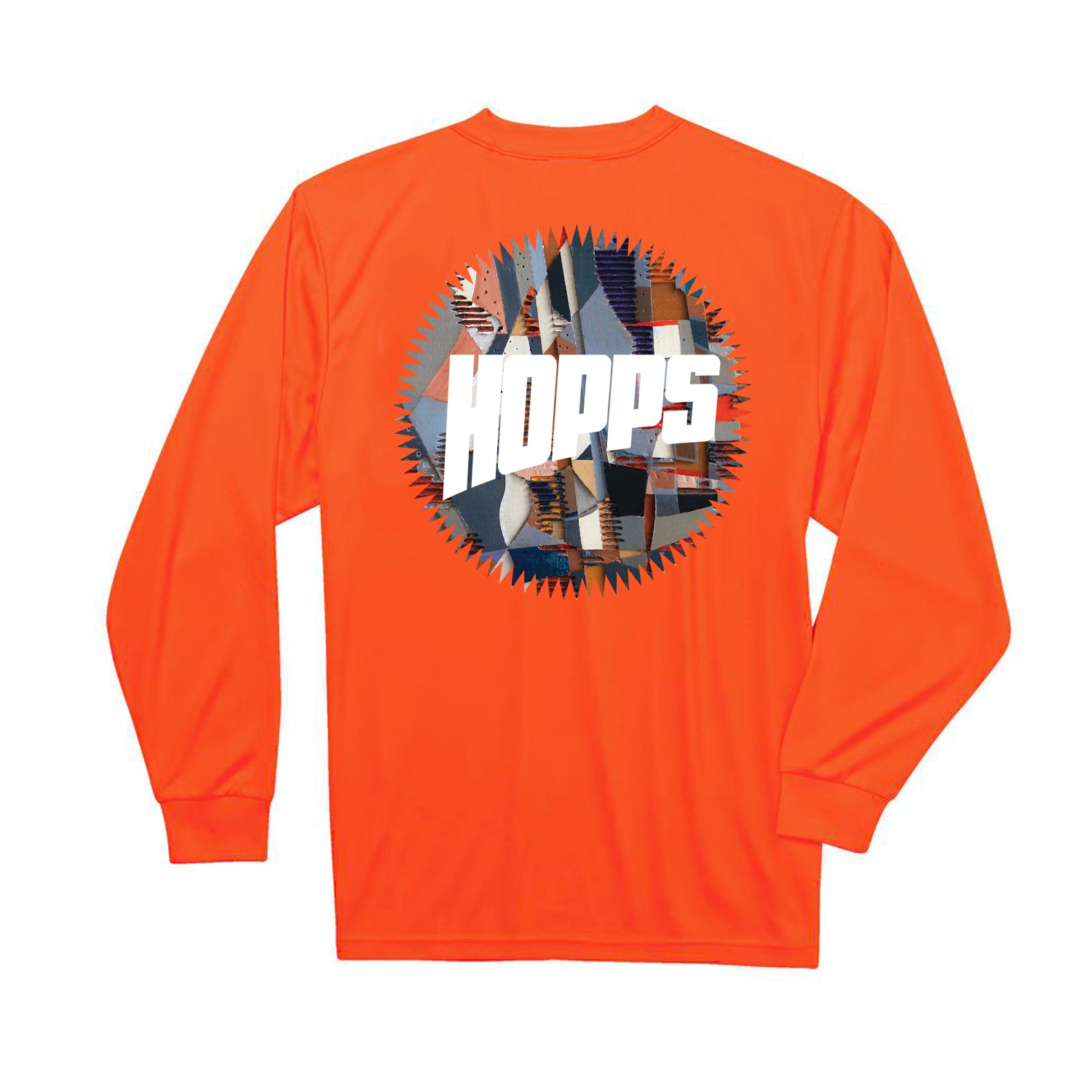 Hopps Sun Logo  Abstract Longsleeve Tee Orange