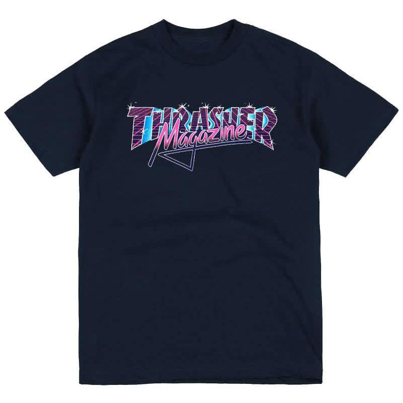 Thrasher Vice Logo Tee Navy Blue