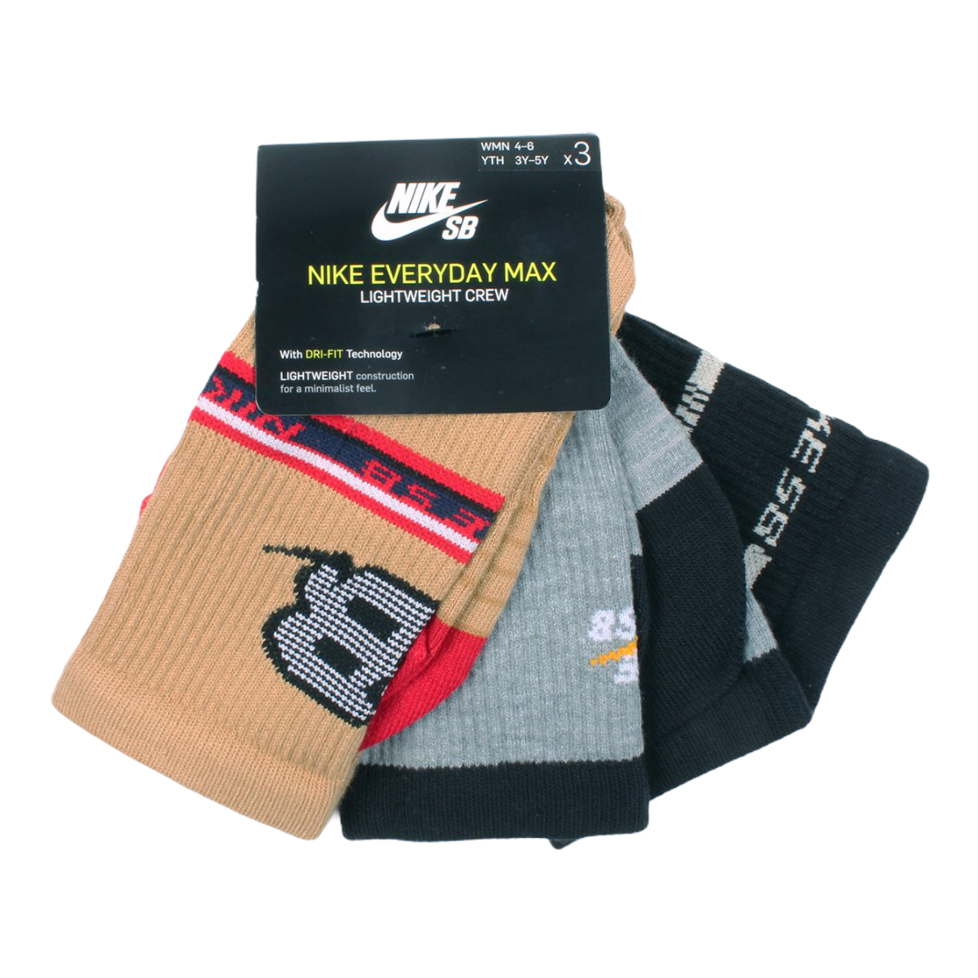 Nike SB Socks Everyday Max Lightweight Brown/Grey/Black