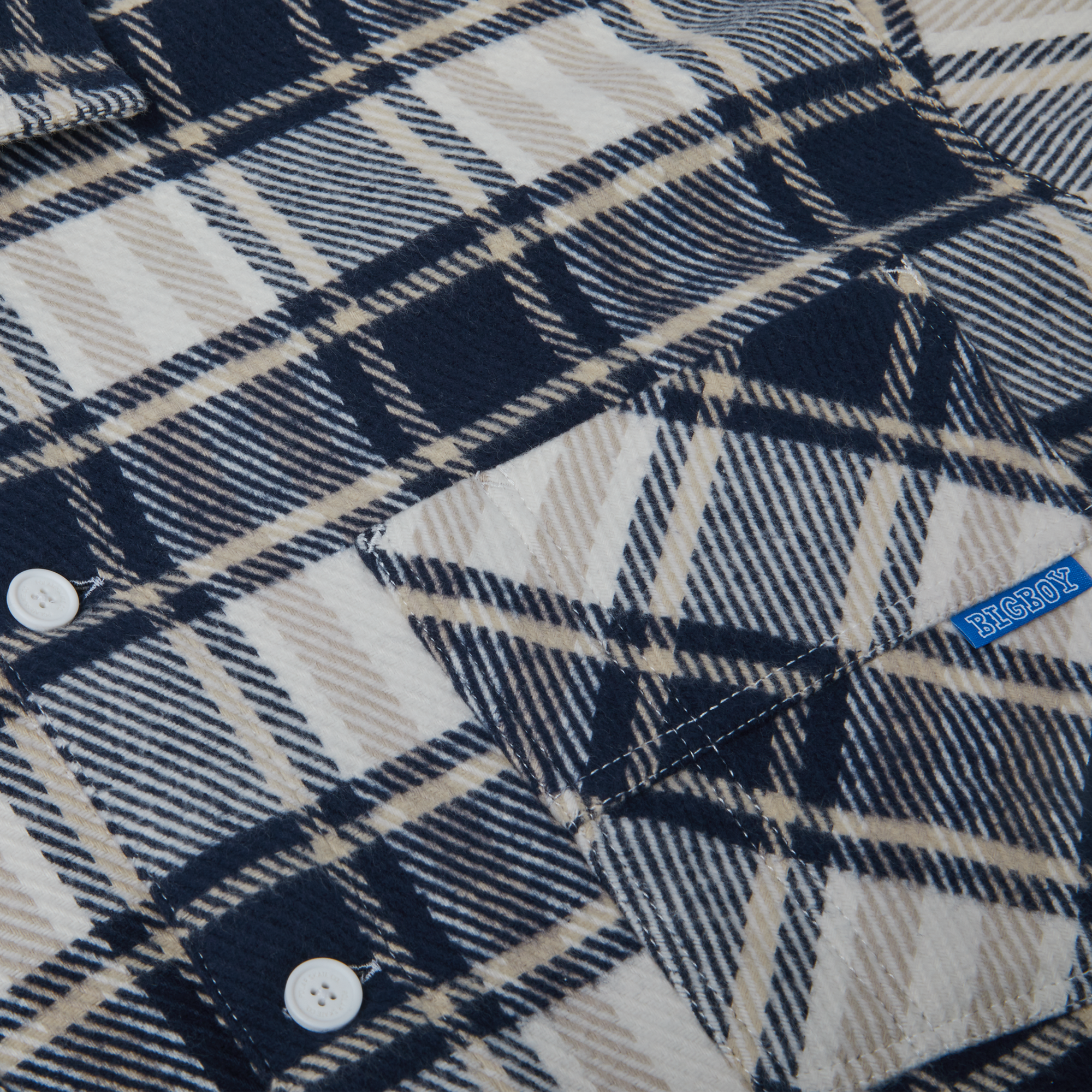 Polar Skate Co. Big Boy Flannel Shirt Navy - Orchard Skateshop