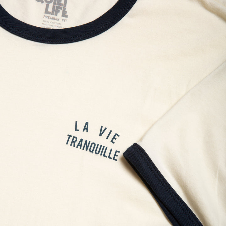 Quiet Life La Vie Tranquille Ringer Tee Cream/Navy