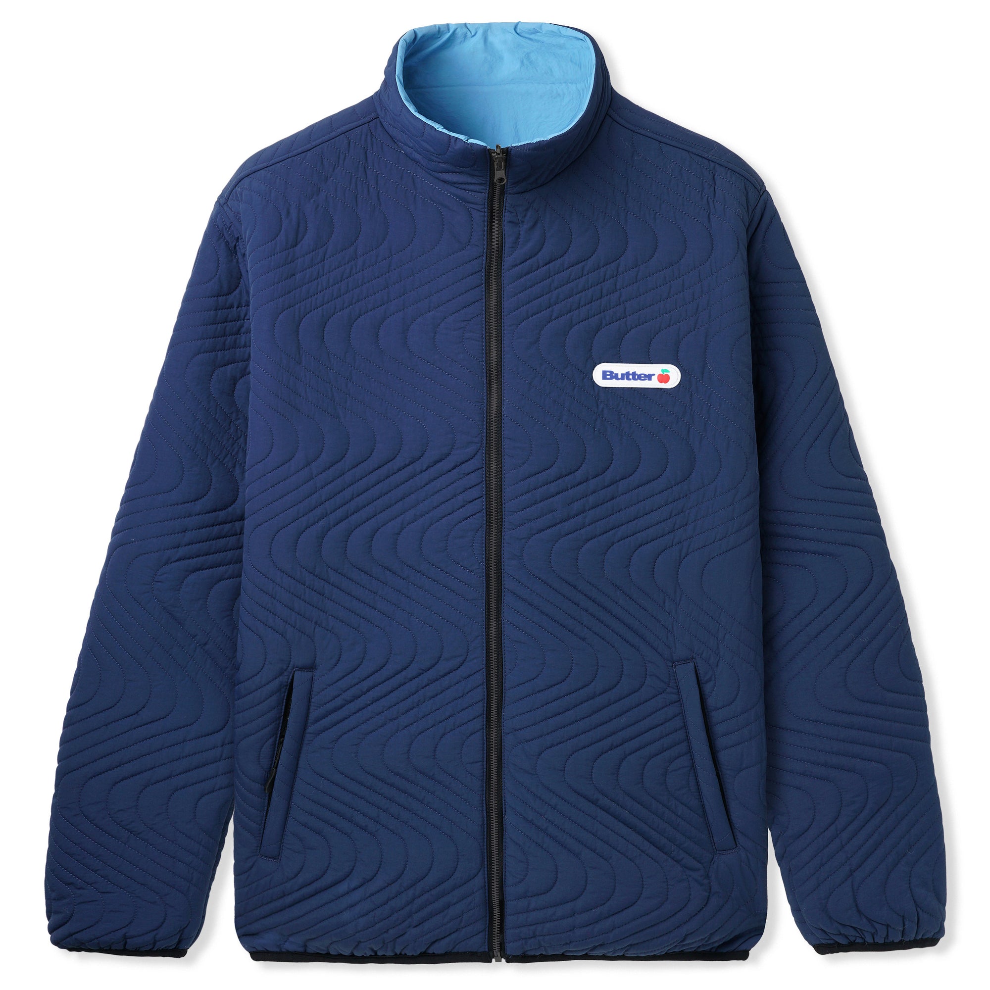 Butter Goods Quilted Reversible Jacket Navy Blue