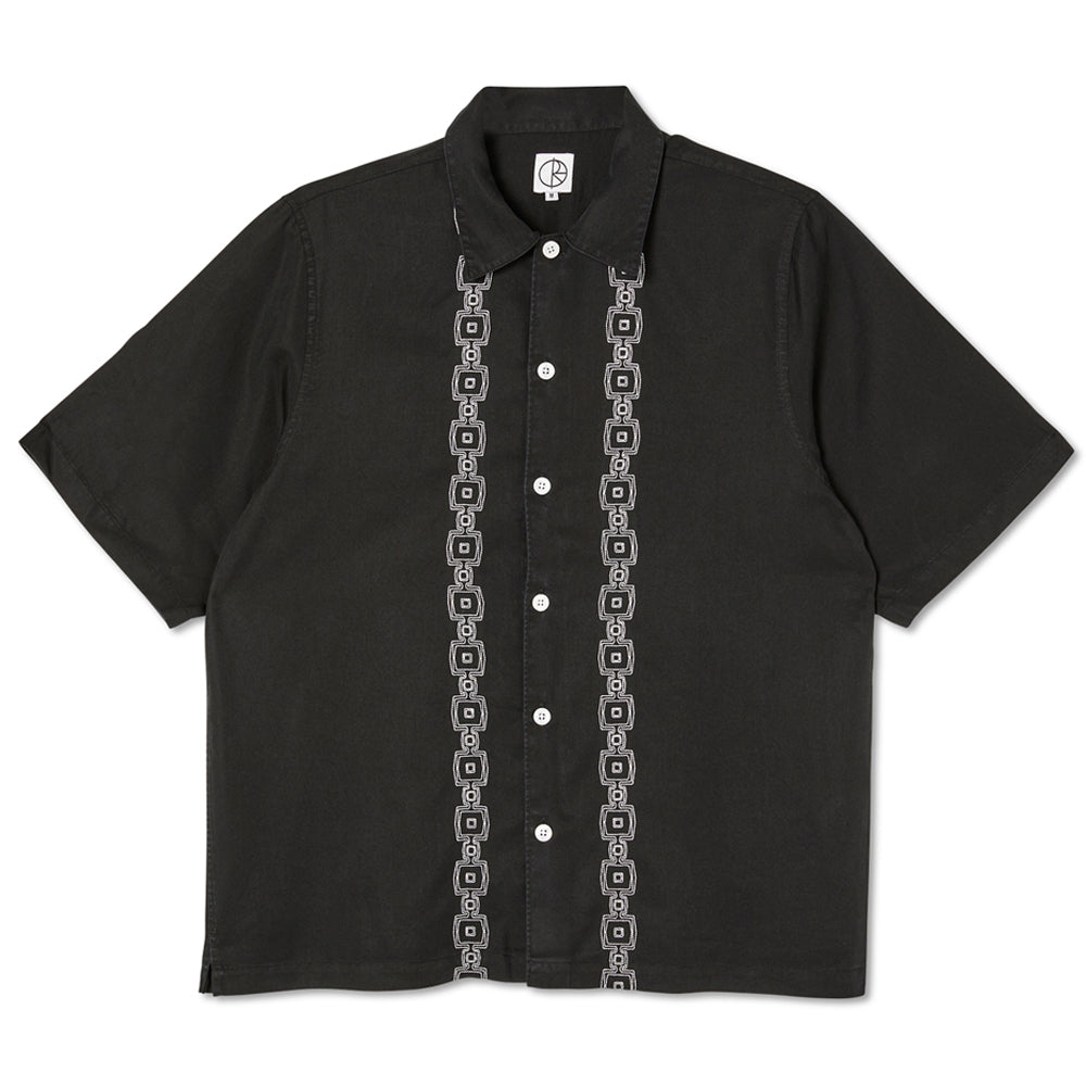 Polar Skate Co. Square Stripe Bowling Shirt Black