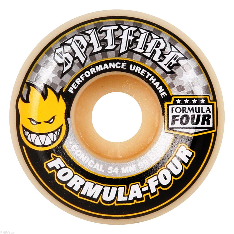Spitfire Wheels F4 99D Conical Yellow Print 54mm