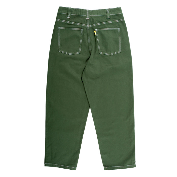 Theories Plaza Jeans Hunter Green Contrast Stitch