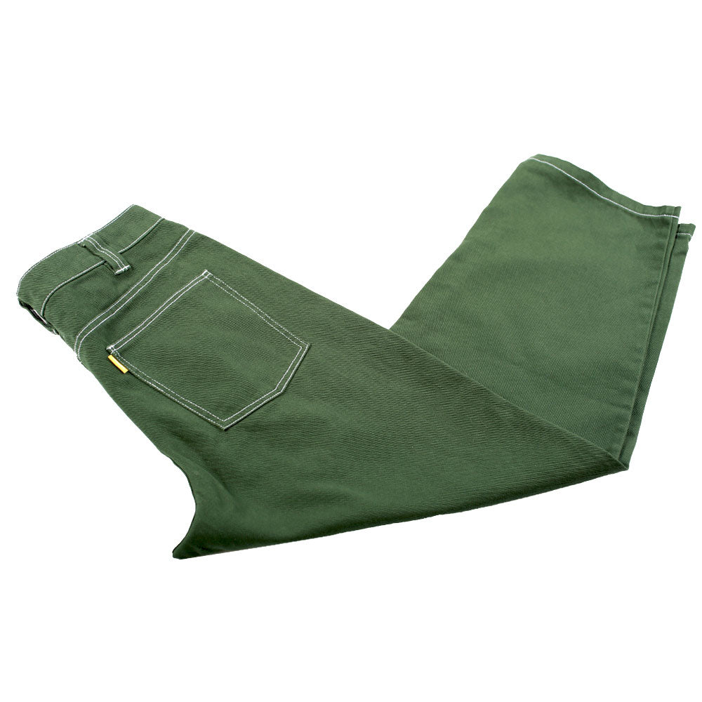 Theories Plaza Jeans Hunter Green Contrast Stitch