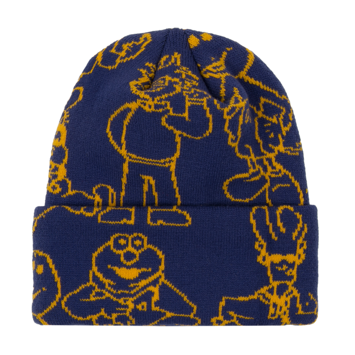 Classic Grip Confused Character Beanie Navy/Yellow