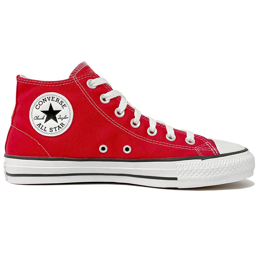 Red and white converse high tops hotsell