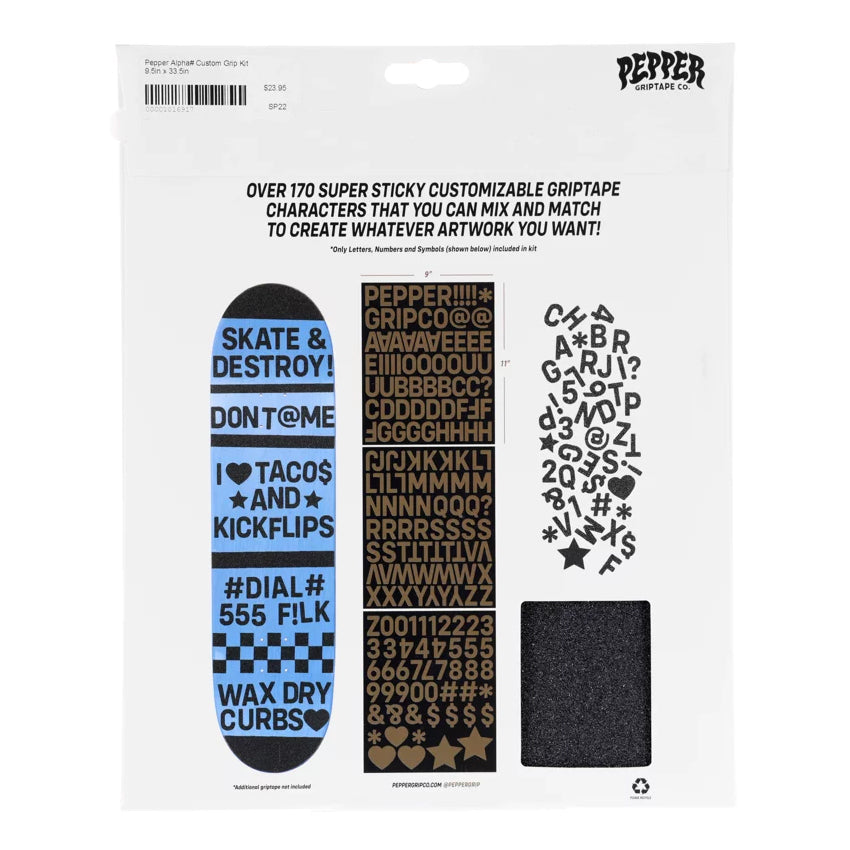Pepper Griptape Alphanumeric Custom Grip Kit