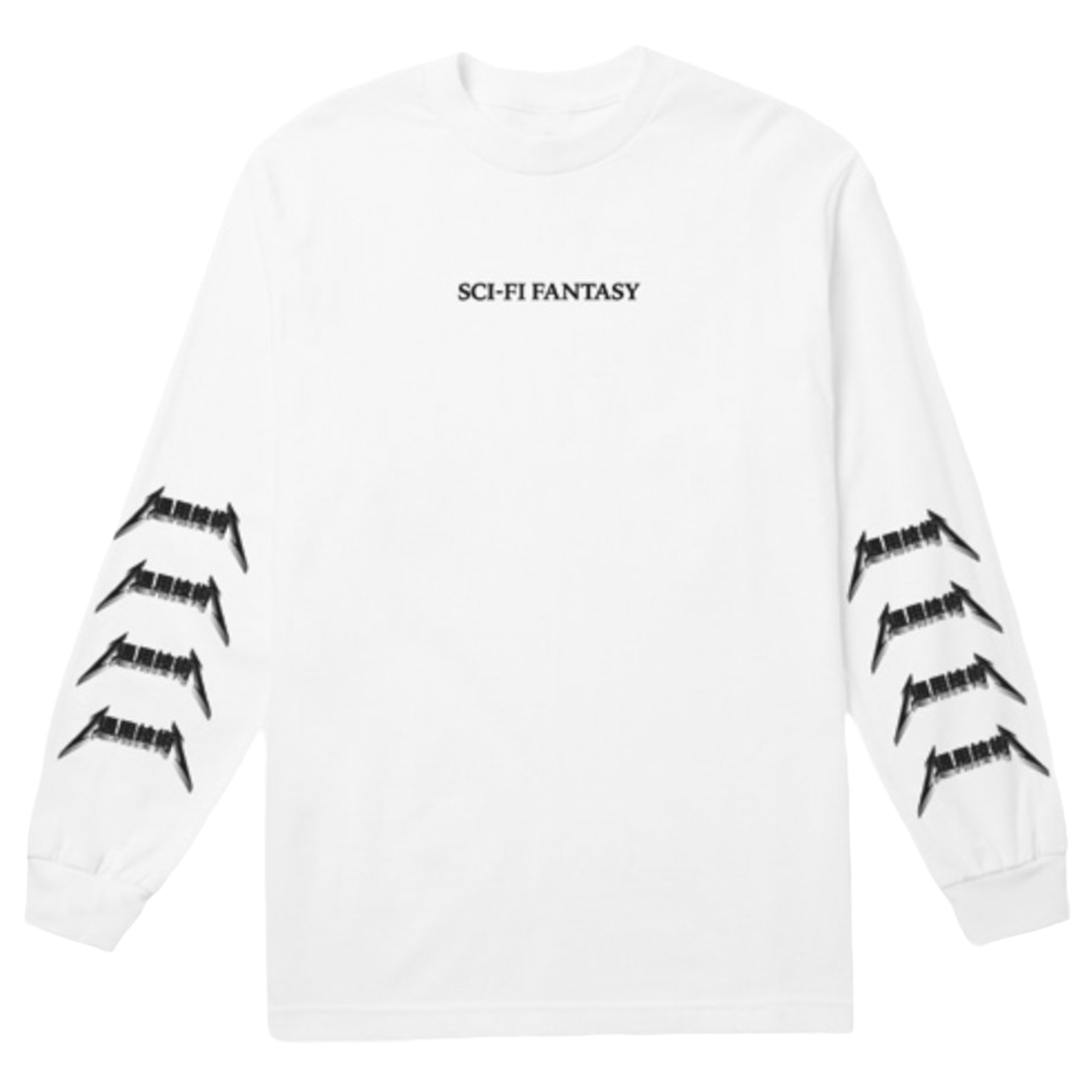 Sci-Fi Fantasy Metal Logo L/S Tee White